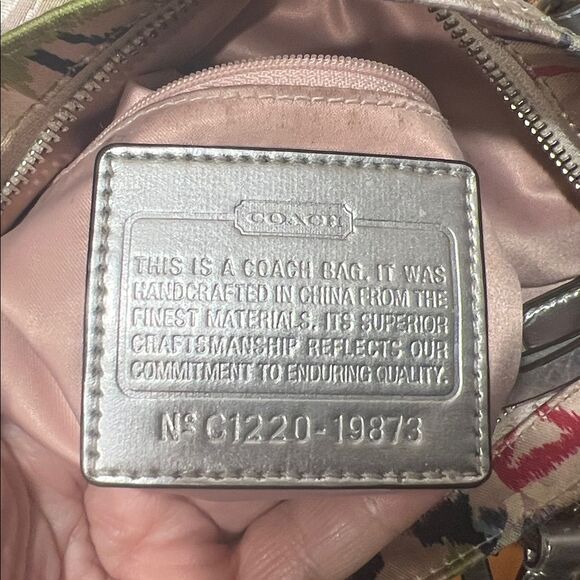 Coach Poppy Ikat Signature C Glam Multicolor Foldover Crossbody bag # 19873 - Picture 9 of 14